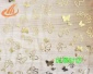 热销 网布烫金/箔 金箔蝴蝶花朵 童装 工艺品 蕾丝网纱面料批发