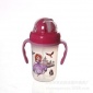 新款卡通软吸管手柄杯 带吸管pp手柄杯 儿童学饮杯喝水杯子